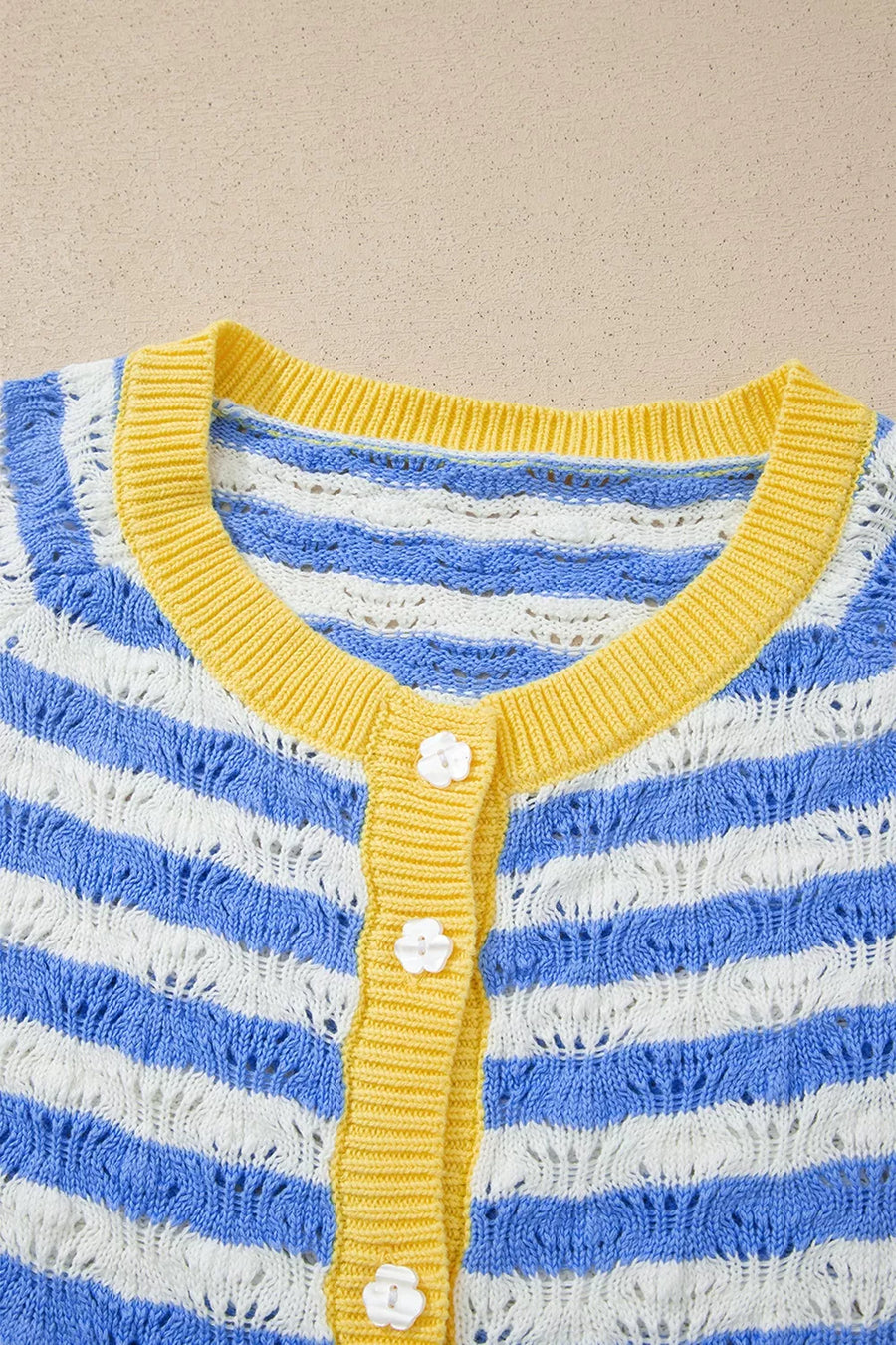 Button-down V-neck Knit Long-sleeve Top option 9