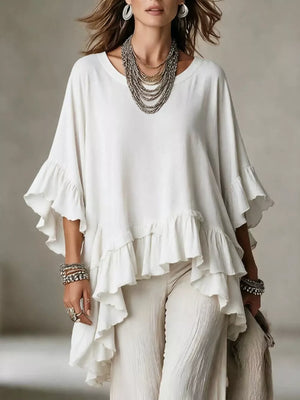 blouse in ivory featuring oversized and oversized fit