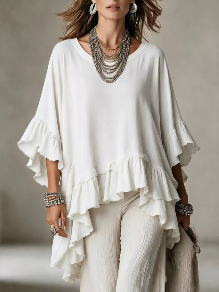 blouse in ivory featuring oversized and oversized fit