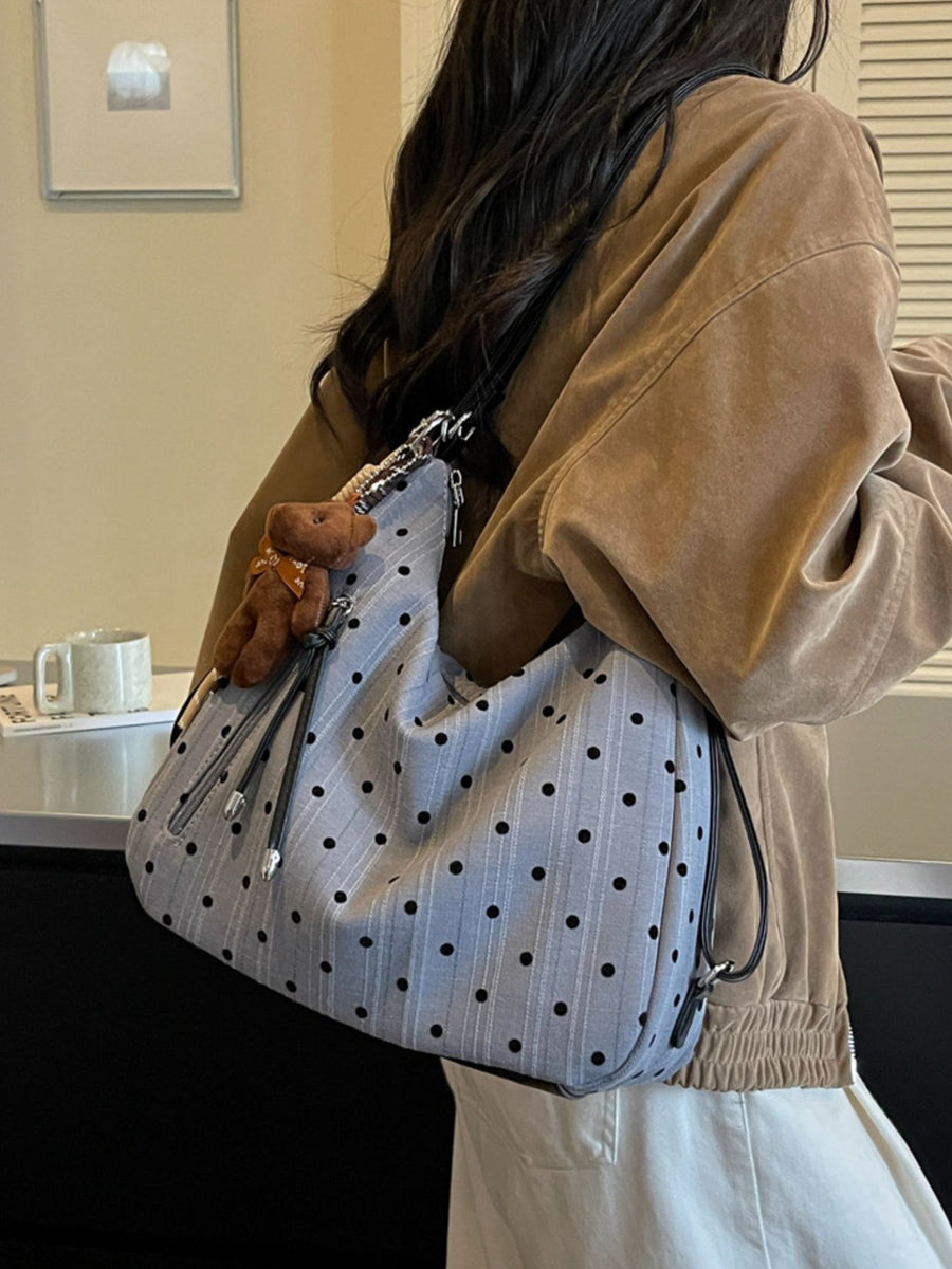 shoulder bag featuring polka dot in light blue with Polyester Imported Size &amp texture