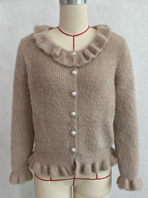 Brown regular cardigan with collared