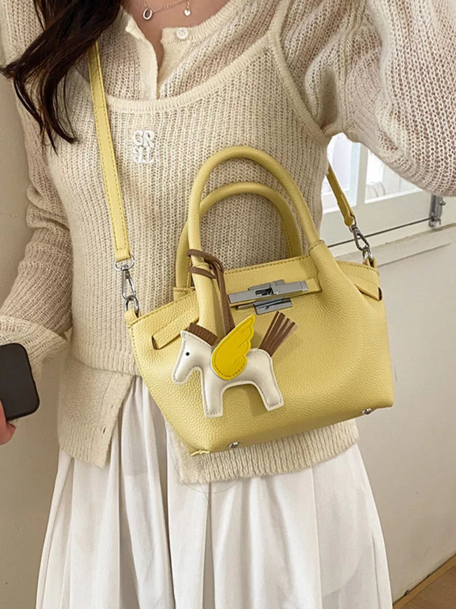 Brown with Top Handle Mini Crossbody Bag