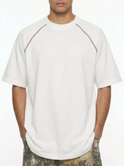 Men S Round Neck Short Sleeve T-shirt in White