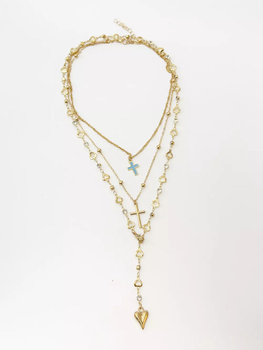 gold with necklace with layered