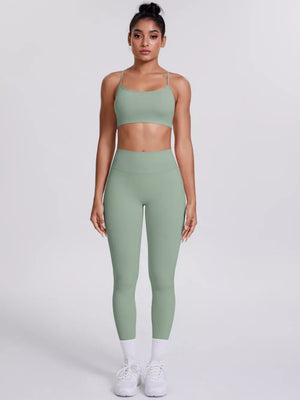 80% nylon, 20% spandex Care instructions: Machine wash cold sports bra in Light Gray with fitted silhouette