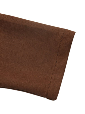Coffee Brown fitted jacket with mandarin collar