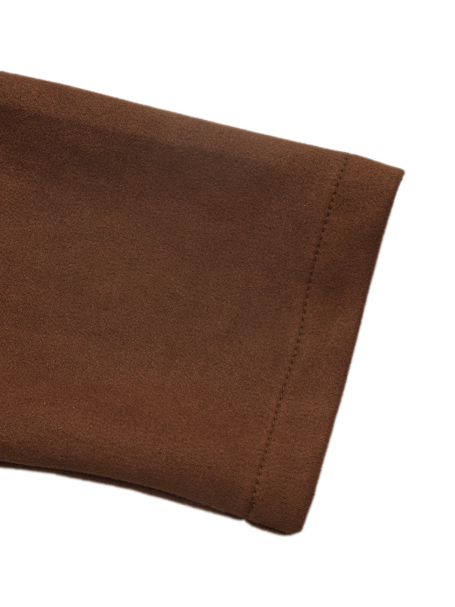 Coffee Brown fitted jacket with mandarin collar