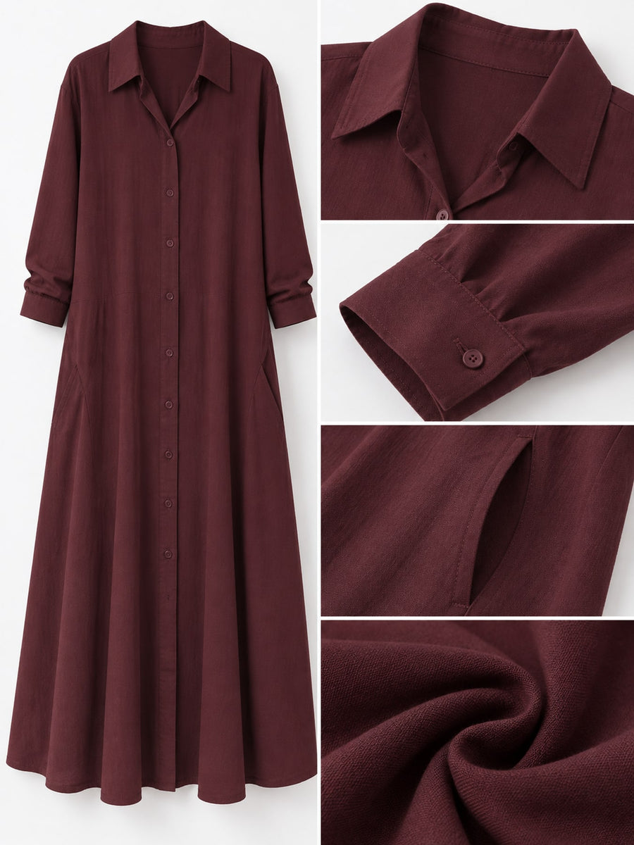 classic shirt dress in Royal Blue with collared