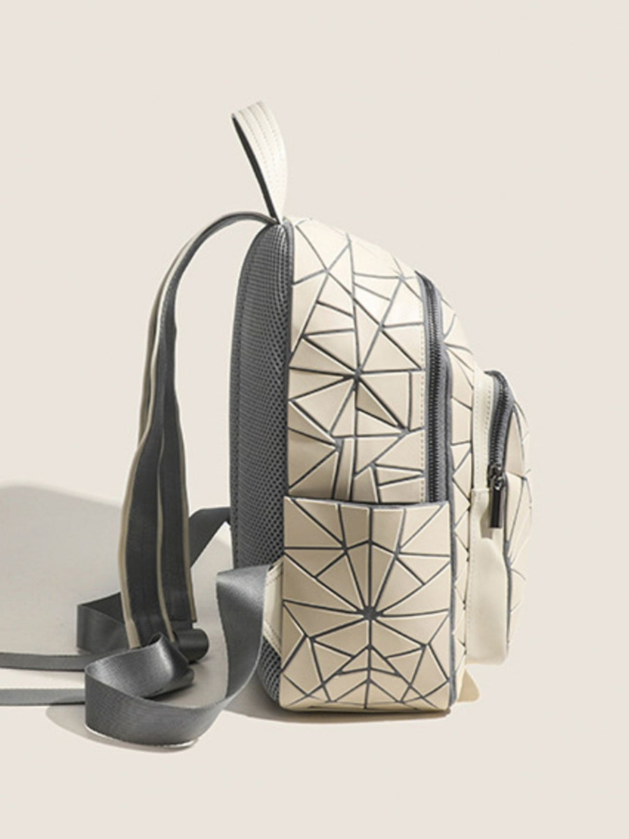 backpack featuring geometric in Off-white with PVC Imported Size &amp texture