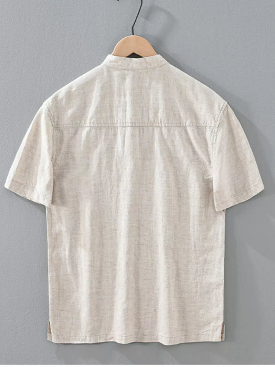Men's Plus Size Casual Short Sleeve Shirt in Olive