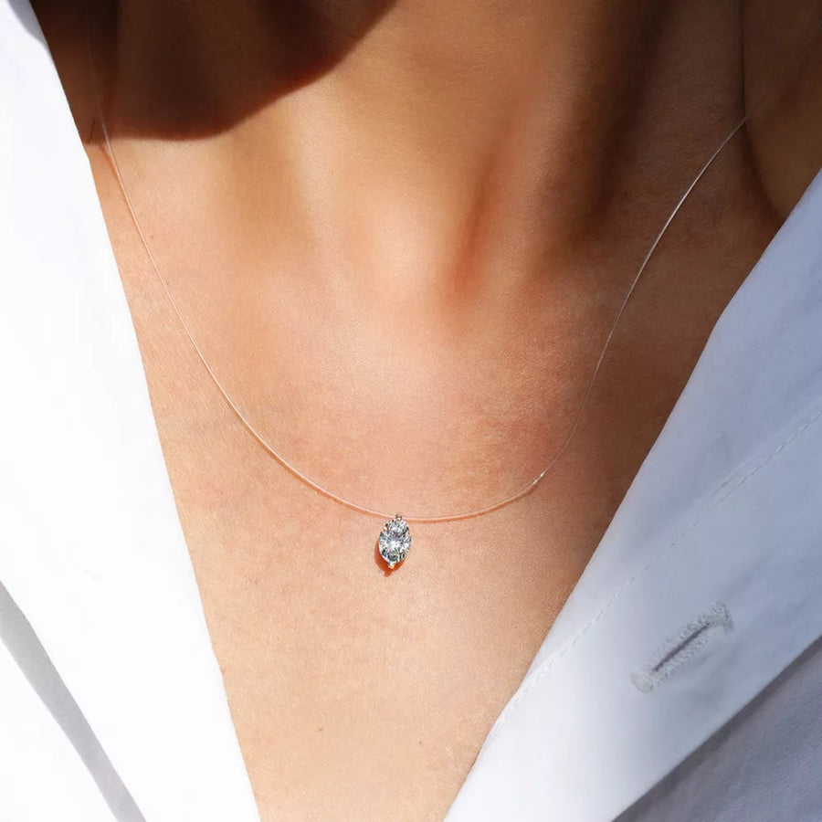 925 sterling silver,Moissanite Care instructions: Avoid wearing during exercise, necklace in silver with straight silhouette
