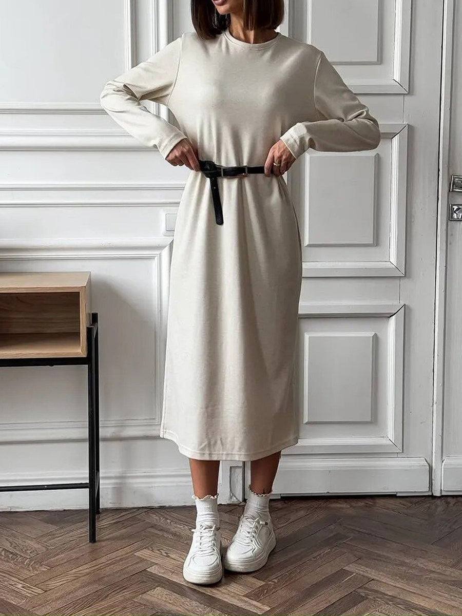 Black midi dress with midi and pullover