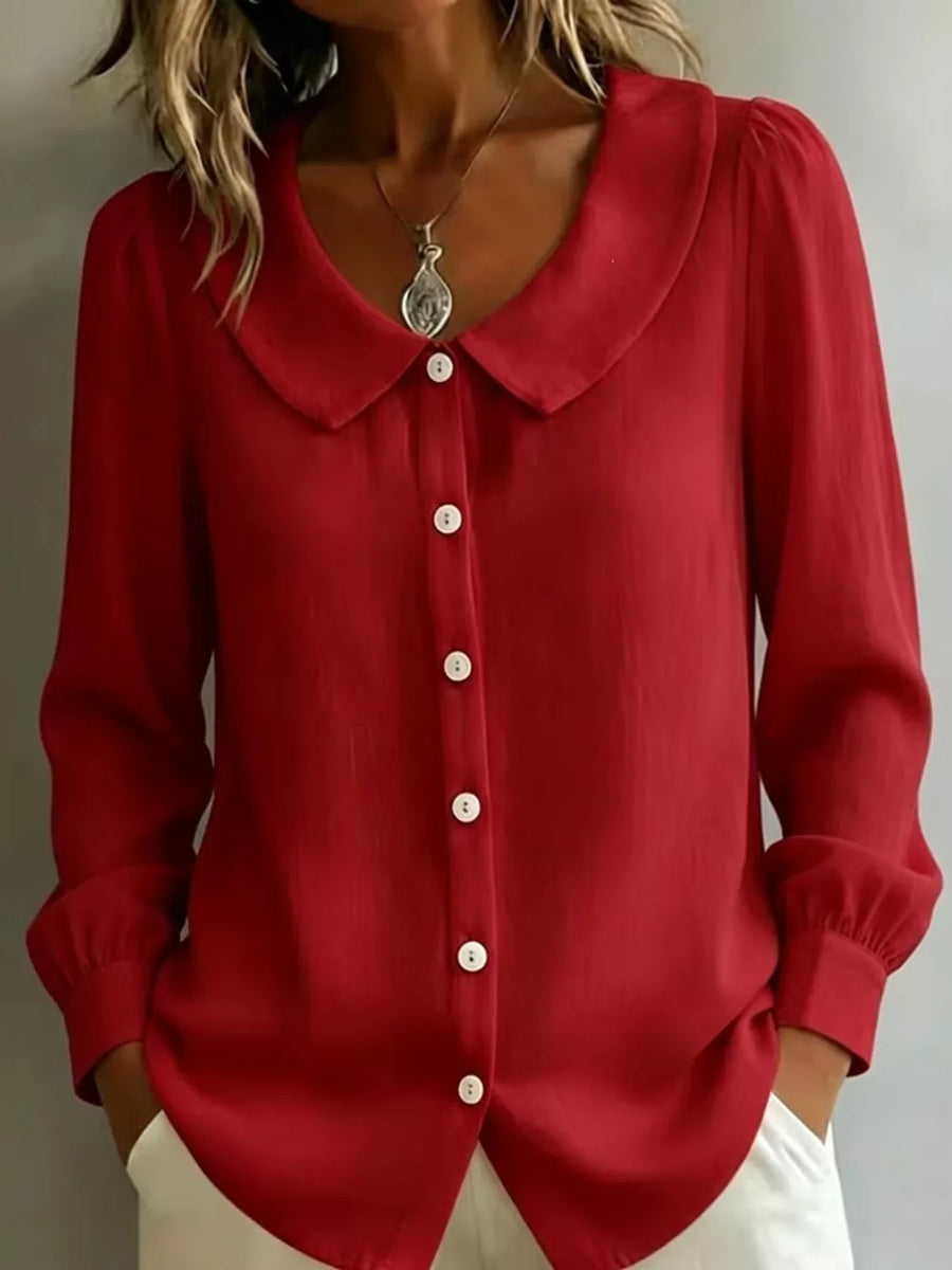 classic button-down shirt in Light Blue with peter pan collar
