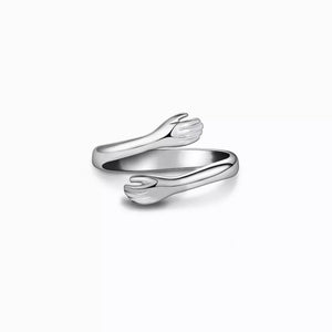 Silver bypass ring with not applicable
