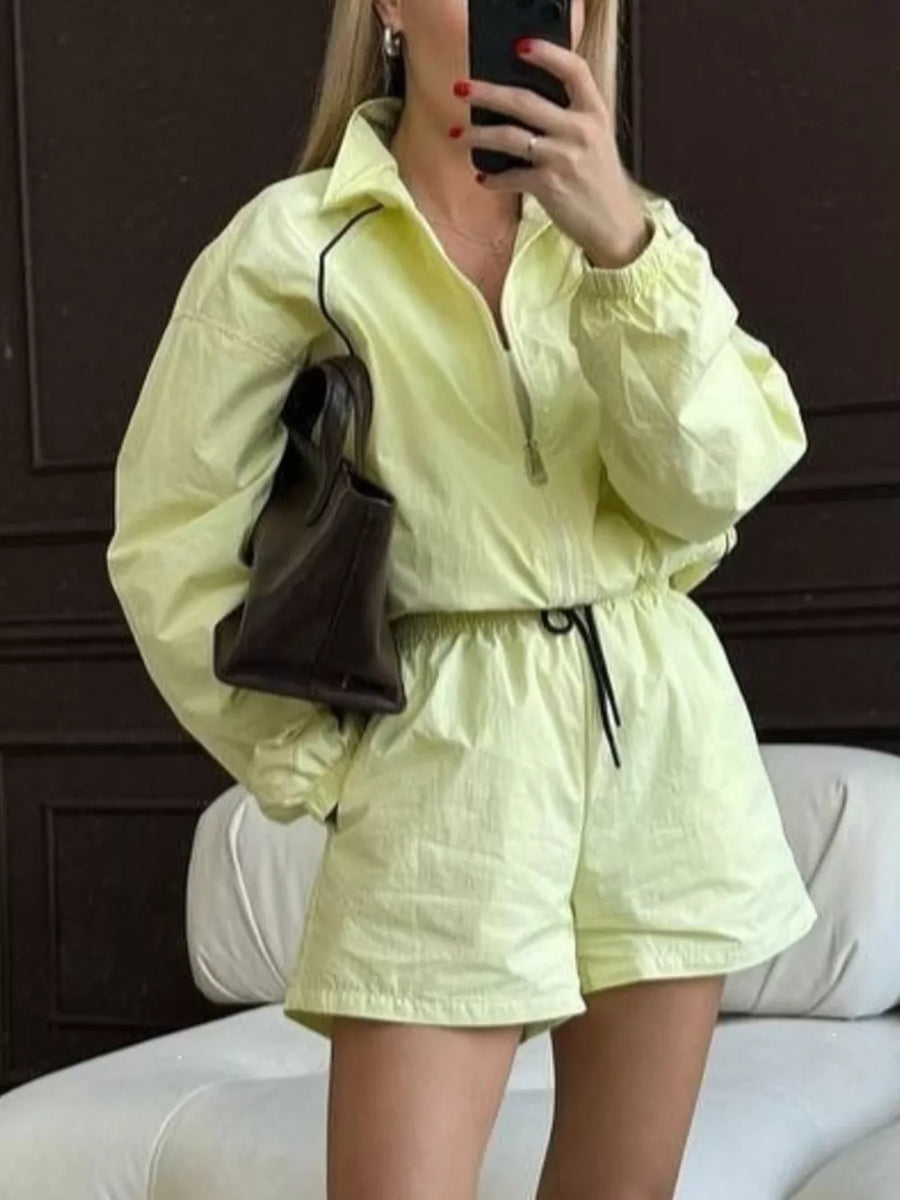 Zip-up Long-sleeve Jacket in Yellow, view 15
