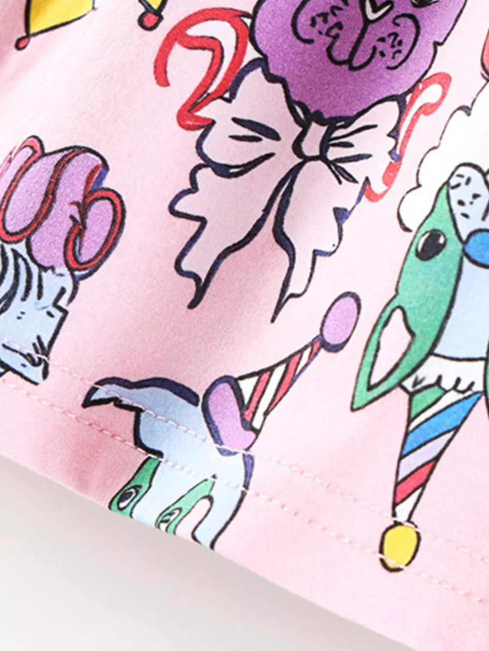 Children's Cartoon Print Short Sleeve Dress option 5