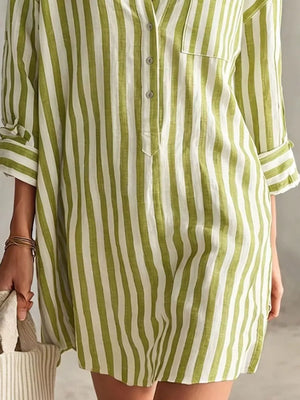 Black relaxed shirt dress with collared