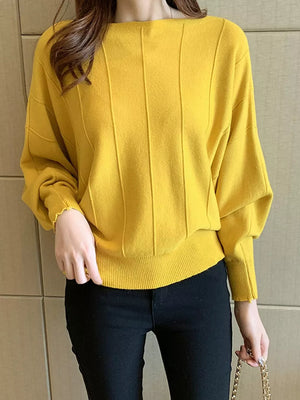 classic pullover sweater in Blush Pink with boat neck