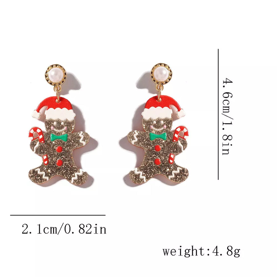 festive earrings in gold with n/a