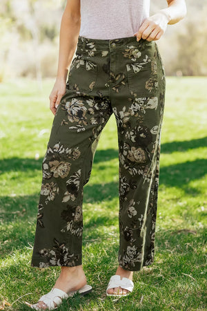 Vintage Floral Print High Waist Wide Leg Jeans option 4