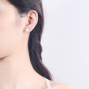ivory earrings with mini and post-back