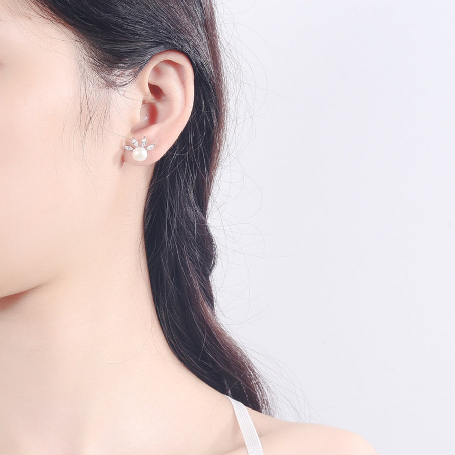 ivory earrings with mini and post-back
