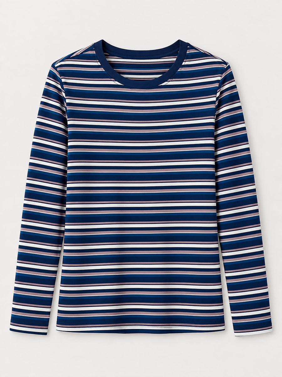 Cotton content is at least 30% and less than 50% t-shirt in navy blue with regular silhouette