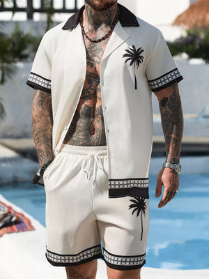 coastal hawaiian shirt in black with collared
