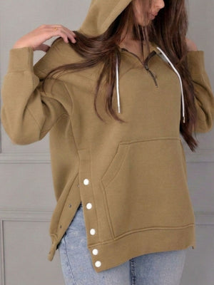 Dark Green relaxed hoodie with hooded
