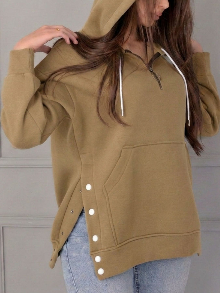 Dark Green relaxed hoodie with hooded