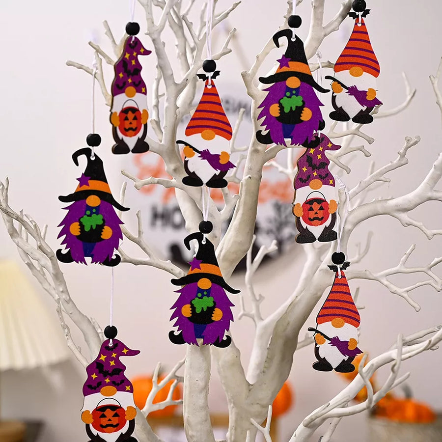 hanging ornament featuring striped in purple with wood Imported Size &amp texture