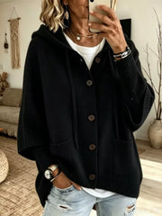Navy relaxed cardigan with hooded