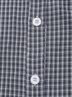 navy blue button-up shirt