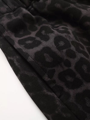 Grey Leopard Print Statement Sweatpants For Men