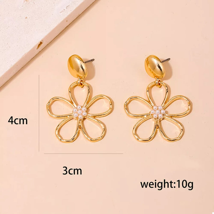 Silver earrings with drop and post-back