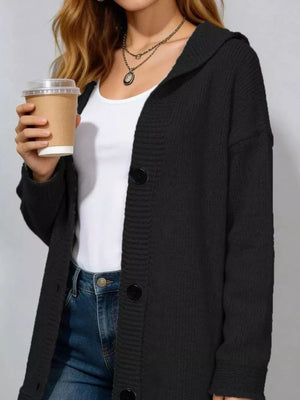 Gray cardigan with buttoned and long sleeve