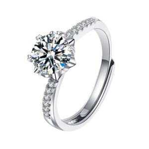 925 sterling silver,Moissanite Carat weight: 1ct Care instructions: Avoid wearin ring in Silver with bypass silhouette