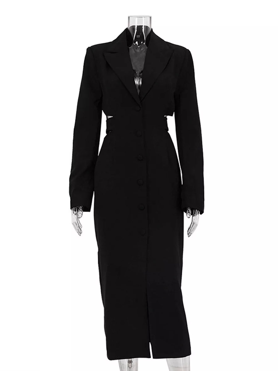 Button-down Blazer Dress With Cut-out Waist option 8