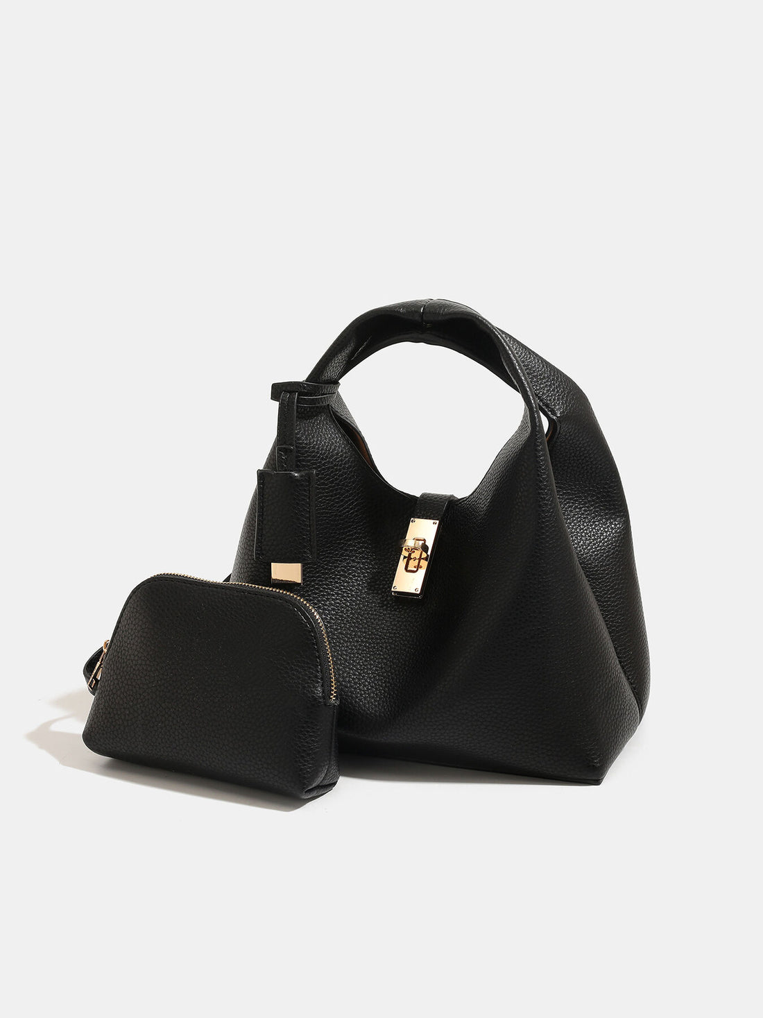 Turn-Lock Crossbody Bag in black with turn-lock closure