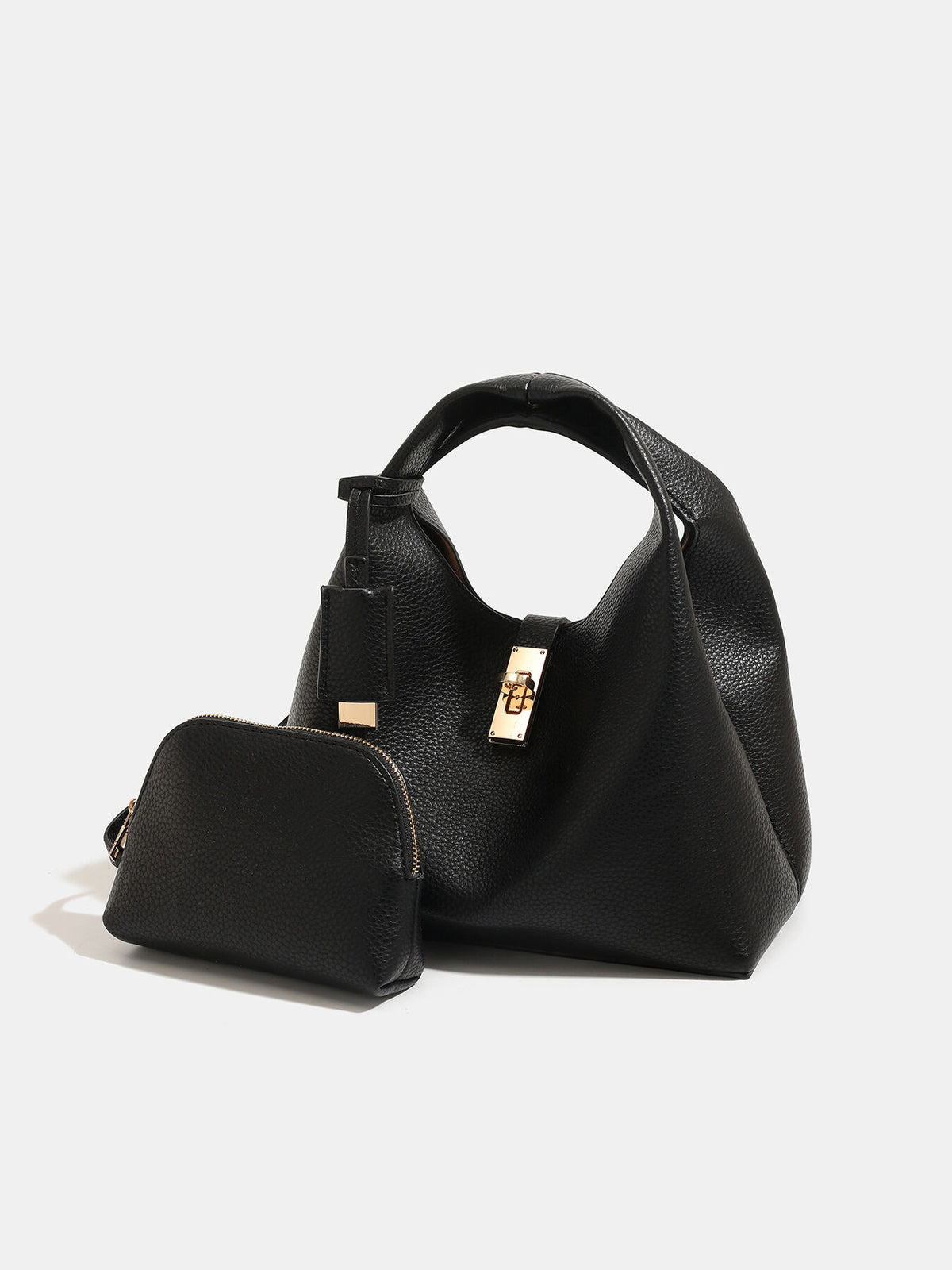Turn-Lock Crossbody Bag in black with turn-lock closure
