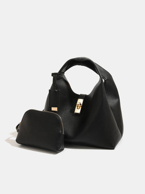 Turn-Lock Crossbody Bag in black with turn-lock closure