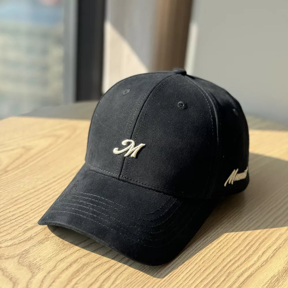 Wine Red with Embroidered Letter Baseball Cap