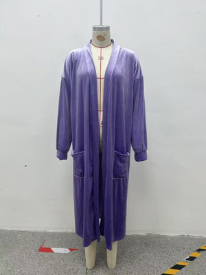 cardigan in Royal Blue with abstract-print and pocketed