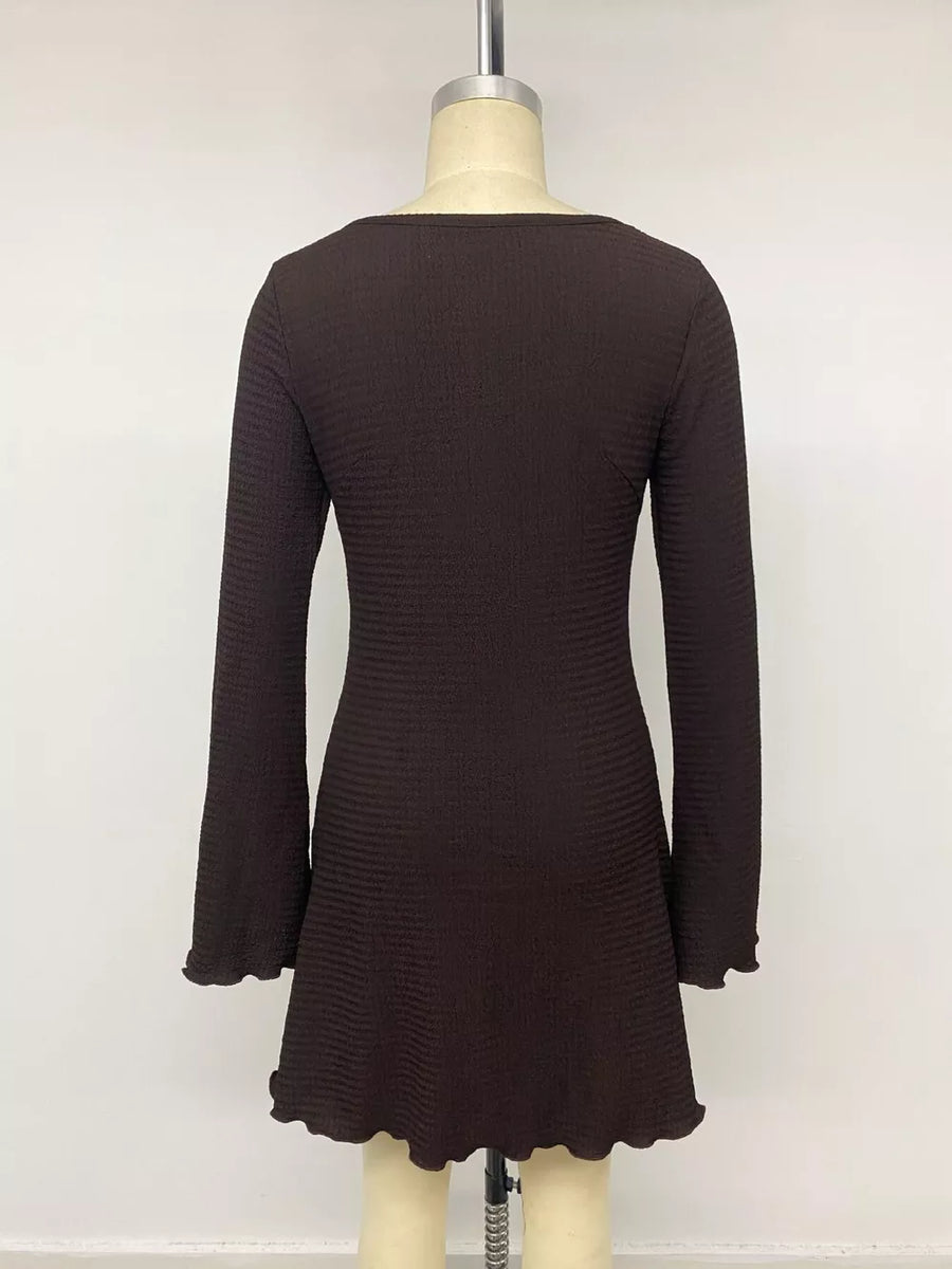 dark brown bodycon dress
