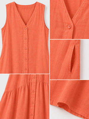 coastal midi dress in Purple with v-neck
