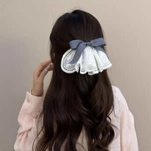 hair clip featuring floral in White with polyester Imported Size &amp texture