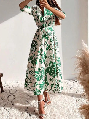 white shirt dress with midi and button-front