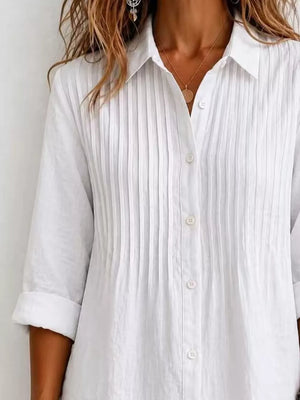 Pink Men's Plus Size Long Sleeve Button-up Shirt