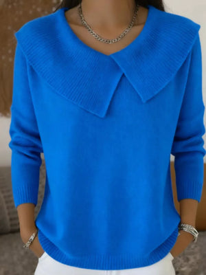 Rose Red pullover sweater with plus-size and long sleeve