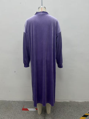 Royal Blue cardigan with plus-size and long sleeve